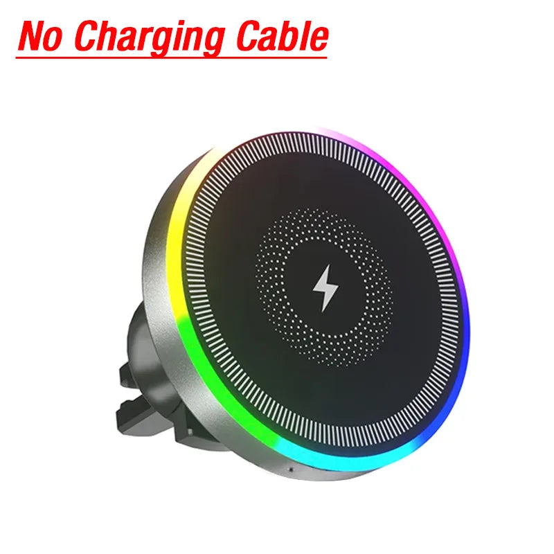 Soporte Magnético de Coche con Carga Inalámbrica y Luz RGB