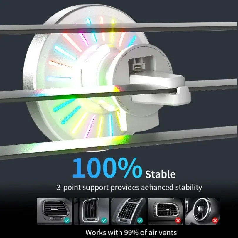 Soporte Magnético de Coche con Carga Inalámbrica y Luz RGB