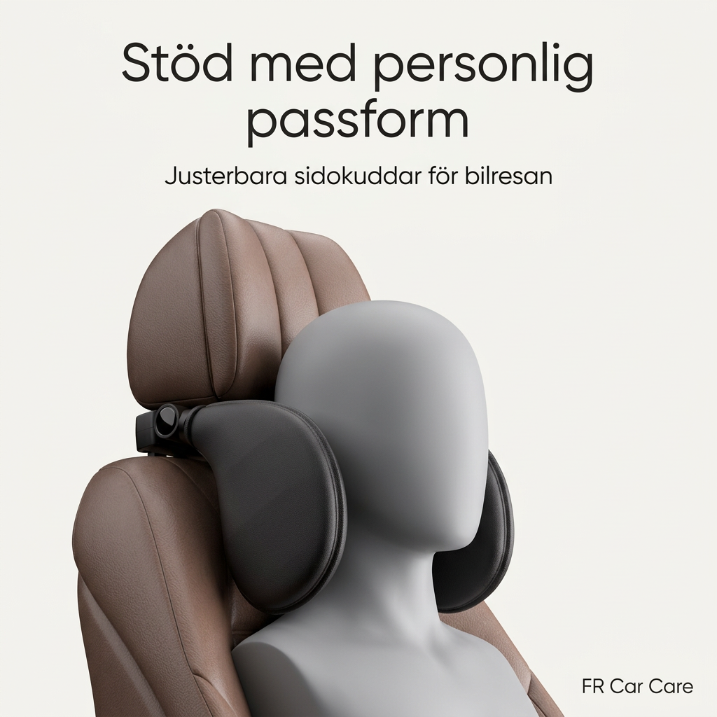 Svart sidostöd på ett brunt bilsäte