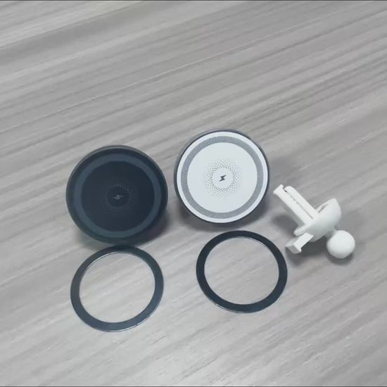 Soporte Magnético de Coche con Carga Inalámbrica y Luz RGB